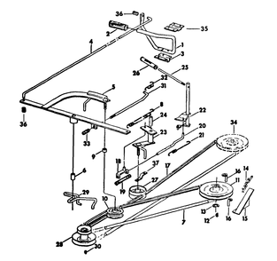 Part Location Diagram of IH-107153-C1 Cub Cadet Pulley, Engine and Mower Drive